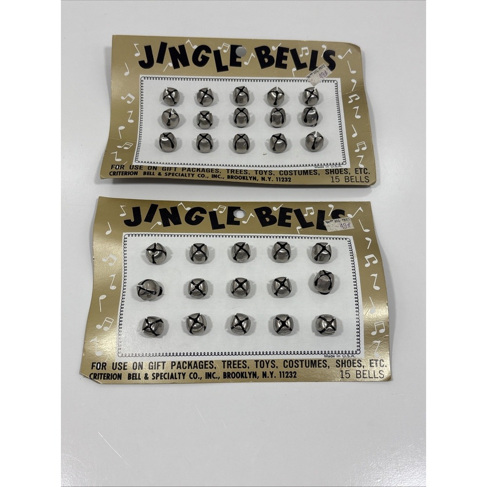 Vintage Jingle Bells 15 Silver Bells Made in‎ USA Lot Of 2